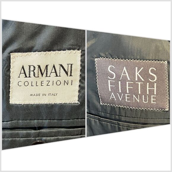 Armani Collezioni 40R 33x29 Gray Italian Designer 2 Piece Suit Quality - Picture 14 of 15